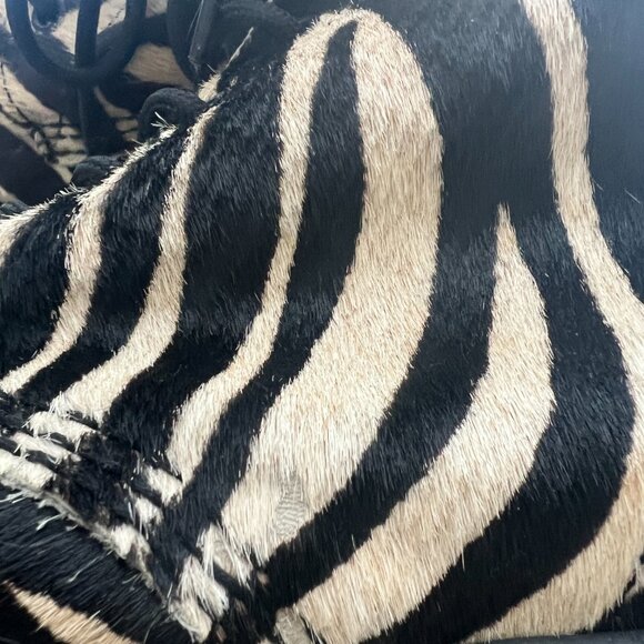 Doc Dr. Martens Zebra Print Pony Hair-on real fur leather boots rare unisex - Picture 8 of 11